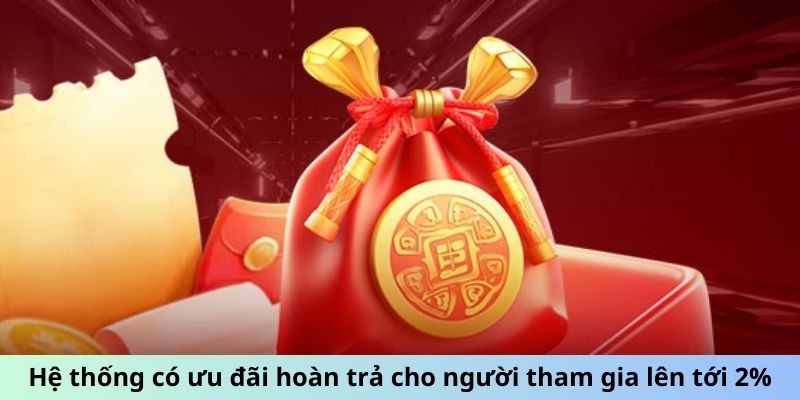 Hệ thống có ưu đãi hoàn trả cho người tham gia lên tới 2%